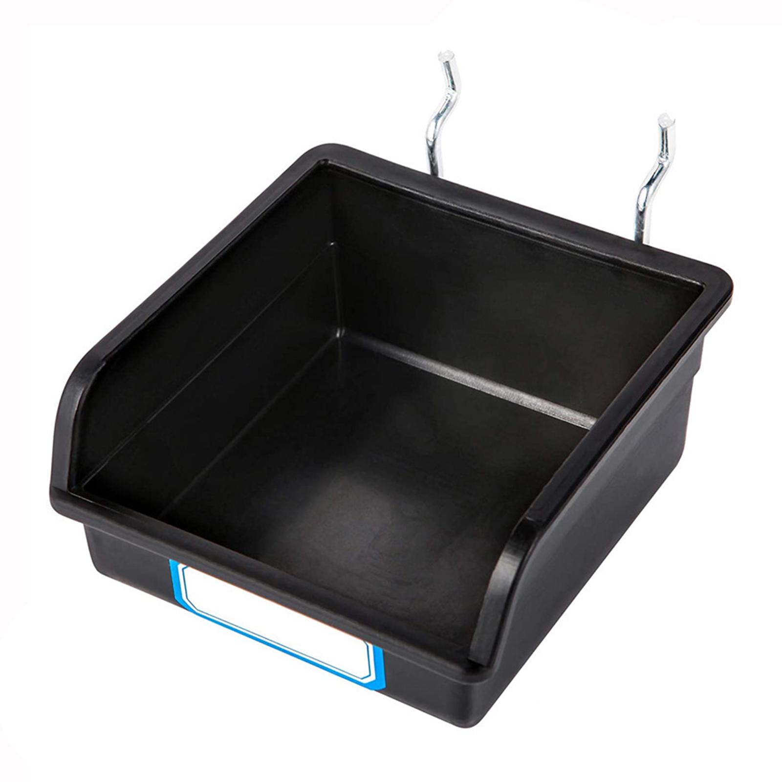 

Эффективные контейнеры для хранения из перфорированной доски с крючками и этикетками Практичная корзина из перфорированной доски Эффективное решение для хранения оборудования L чёрный