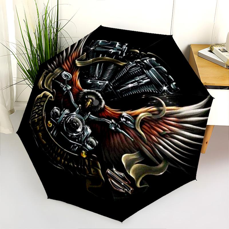 Skull Pistons Folding umbrella 8 paraphenoid bones Umbrella printing Sun umbrella light
