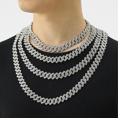 Herren 15mm Strass Hip Hop Goldkette Halskette - Übertriebener Trendsetter Schmuck