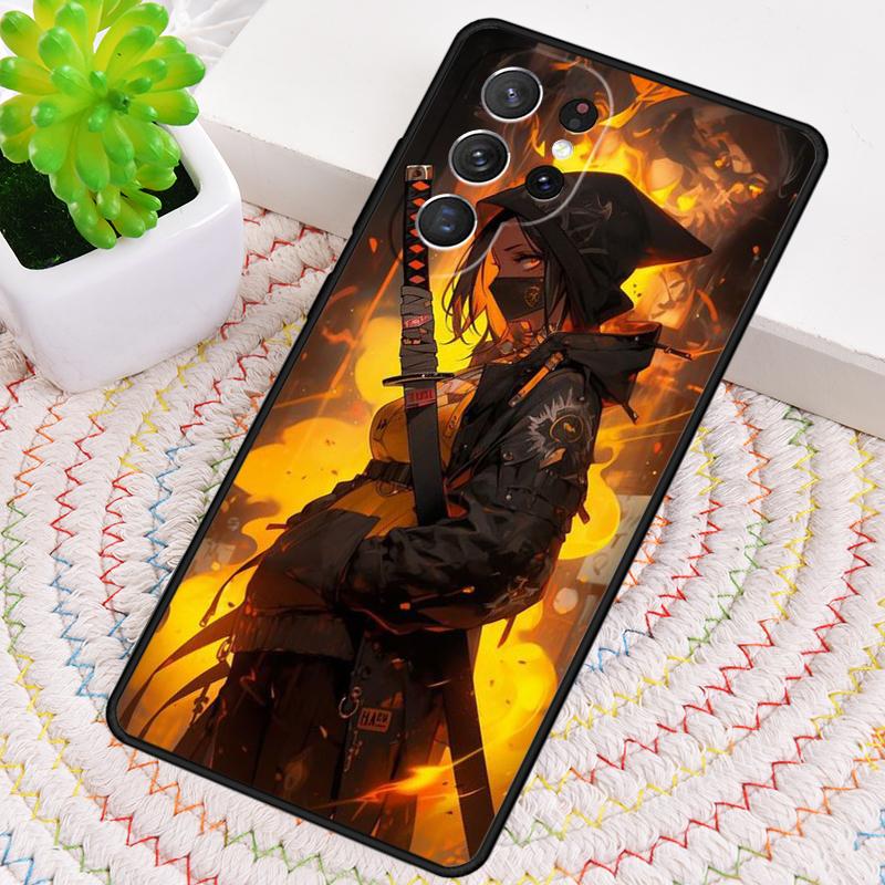 Anime Girl Samurai Phone Case for Samsung Galaxy note 10 pro S26 Ultra S23 S24 FE S25 S21 S22 PLUS shockproof Cove