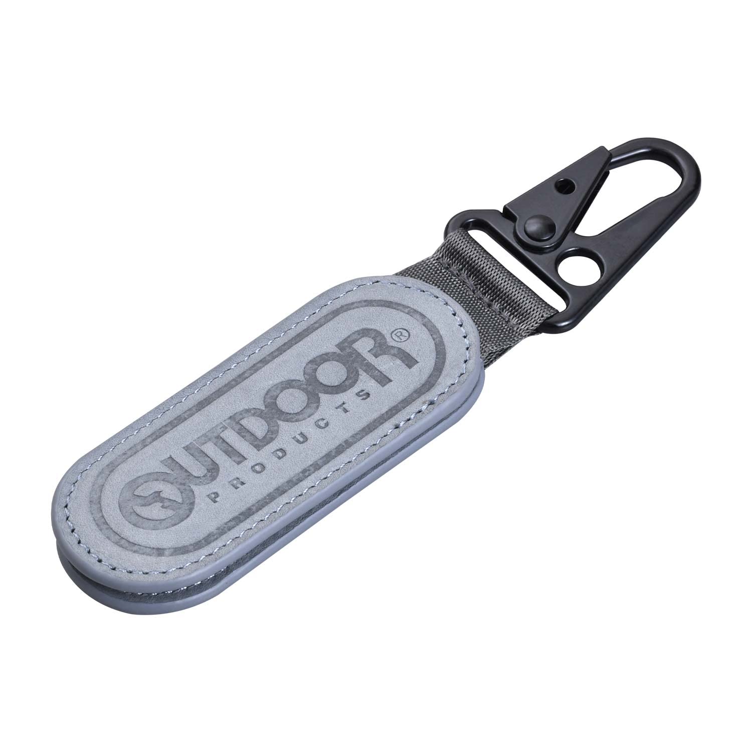 

OUTDOOR PRODUCTS Car Leather Key Holder with Magnetic Engraved Special Key SEIWA Clip, OD46, Logo, Carabiner, Holder, серый
