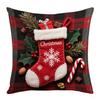 Christmas Tree Pattern Christmas Cushion Cover Plush Throw Pillow Cover  Holiday Decor