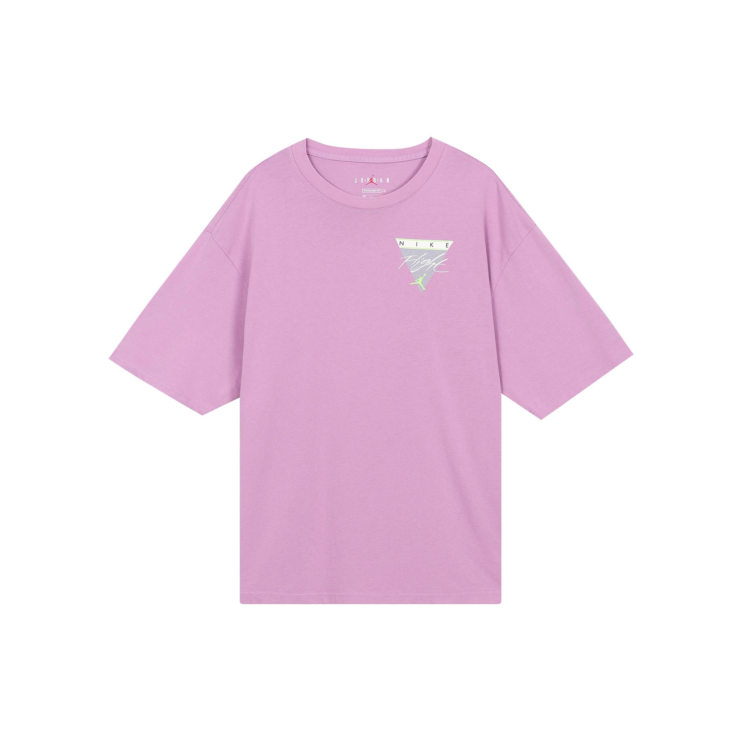 Air Jordan Flight Essentials Washed Basketball Sports Printing Round Neck Short Sleeve Purple Men s CZ8064-591 S