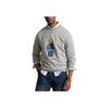 Polo Ralph Lauren FW23 Bear Pattern Signature Crewneck Long Sleeve Fleece Sweatshirt Men Sweatshirt Gray MNPOKNI16810695-F16