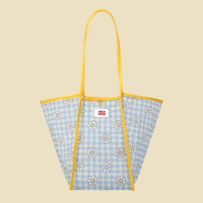 Mesh Beach Bag Daisy Blue