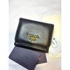 Used PRADA Tri-fold Wallet Black Gold Logo