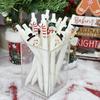 10Pcs White Cartoon Christmas Quick-drying Ink Ballpoint Pen Stationery for Christmas Gifts Holiday Gift Novelty Stationery Teacher Party Favors Back