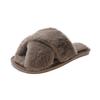 Flat bottomed cross solid color woolen slippers for indoor home use