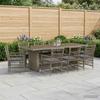 Outdoor Dining Set 9 pcs Grey Poly Rattan