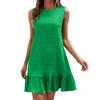 Women's Fashion Loose Versatile Sleeveless Round Neck Casual Solid Color Dresses