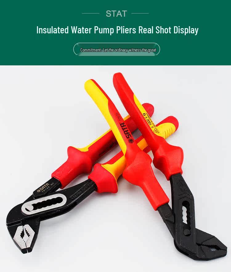 SATA Insulated High Voltage 10" Water Pump Pipe Pliers (70145/72635)