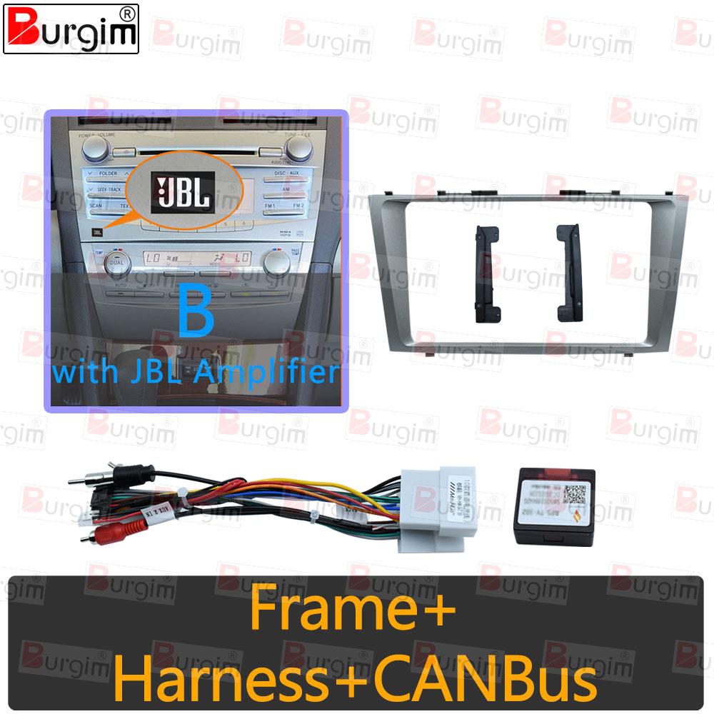 

Передня панель для автомагнітоли Toyota Camry Aurion XV40 2006-2011 9-дюймова 2DIN Панель для стереосистеми Джгут проводів Адаптер живлення Роз єм Frame cable canbus