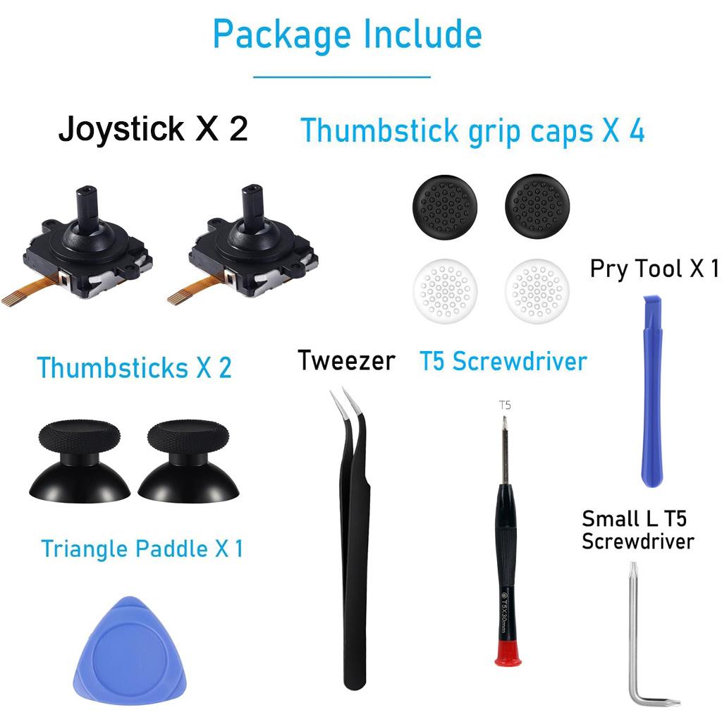 Thumbstick per Controller Oculus Quest 2 Kit di Sostituzione Joystick per Meta Quest 2 Tappi per Thumbstick con Strumenti