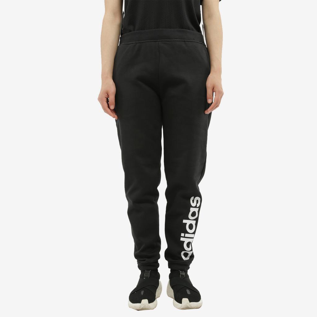 Adidas Letter Print Mid-Rise Comfortable Soft Simple Knitted Sports Pants Women Pants Black CV7573