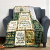 Vintage Birthday Celebration Blanket Personalized Name Soft Warm And Versatile For Sofa Bed Office And Travel Machine Washable Comfortable In All