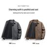 2025 Men's Retro Suede Velvet Jacket - Trendy American Lapel Style for Autumn