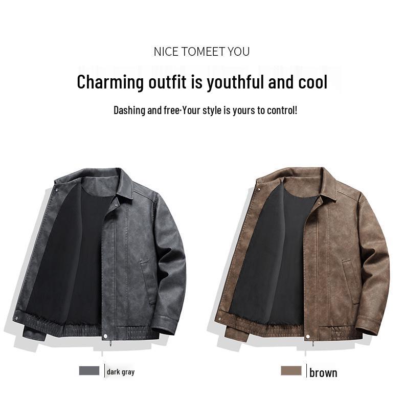 2025 Men's Retro Suede Velvet Jacket - Trendy American Lapel Style for Autumn