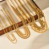 Stainless Steel Strap Chain Handmade Chain Necklace for Women,Gold Color Flat Snake Chain Mesh Necklaces,Classic Jewelry Gifts