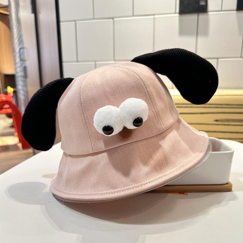 

Design Cute Puppy Fisherman Hat For Girls Lovely Student Sunhat Sunshade рожевий