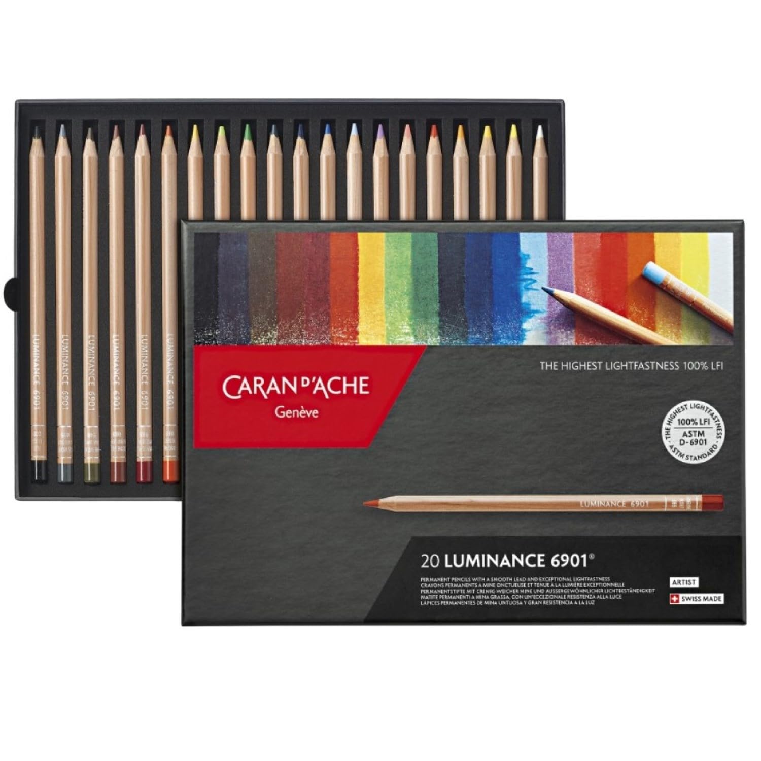 CARAN Luminance Цветные 20 Бумага Официальные D ACHE 6901-720 Масляные Карандаши, Цвета, Коробка, Импорт.