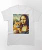 Mona Lisa und Kater Da Vinci Gemälde Parodie T-Shirt