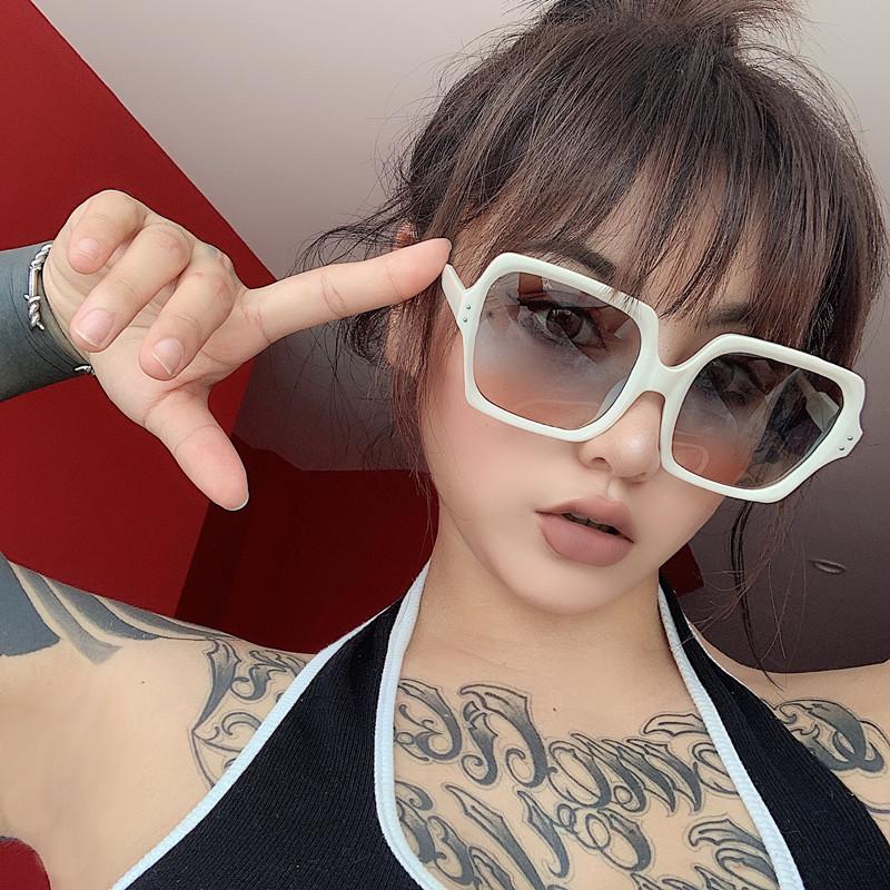 

JYL TS Square Sunglasses Women UV Protection Korean White Frame Face Slimming ZN3378 A-4980 морская волна