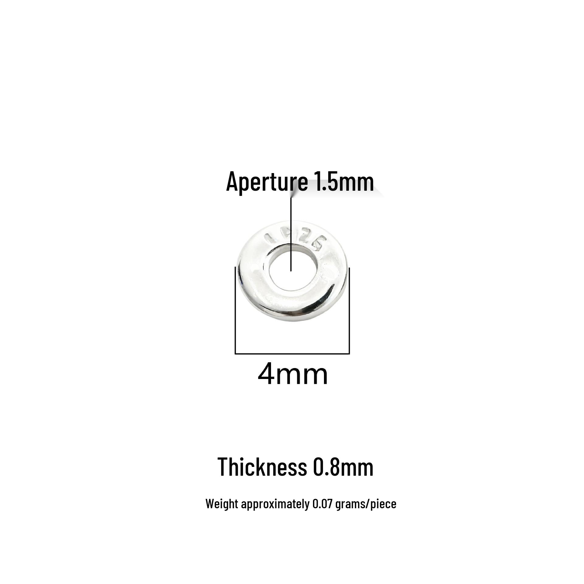 S925 Sterling Silver Smooth Round Disc Spacer Beads for DIY Jewelry and Pearl Bracelets S925 Silver 4 мм