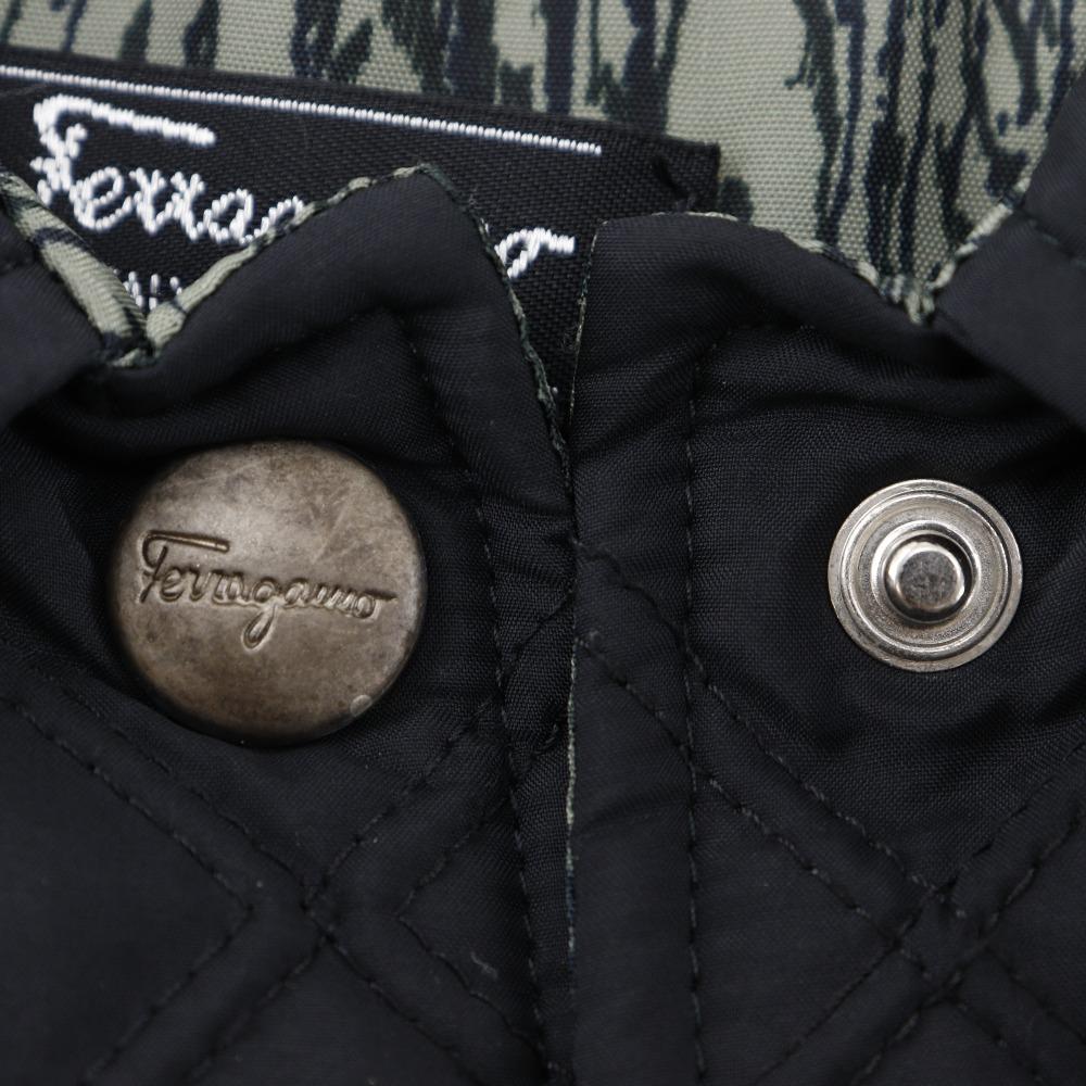 Salvatore Ferragamo batting quilting Stainless collar coat black polyester/Nylon Women Used