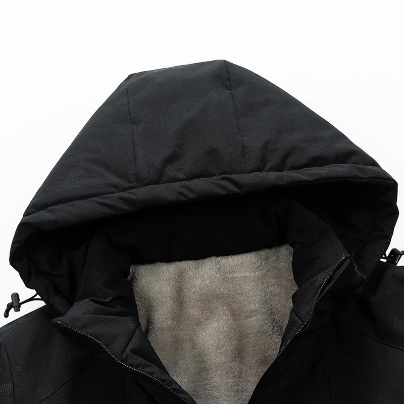 Men's Winter Removable Hat Windproof Warm Cotton-padded Clothes Men's and Women's Cotton-padded Jackets Dad's Coat