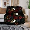 "Dark Gothic Floral Skulls Wall Art Print"Blanket Flannel Throw Blanket for Sofa, Bed, Travel, Camping, Office, Couch, Chair, And Bed Gift f
