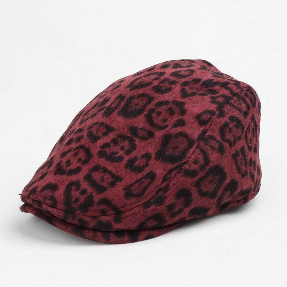 Fashion Leopard Print Beret Women Autumn Winter Thick Warm Hats Trend Hip Hop Women's Hat Vintage Berets Male