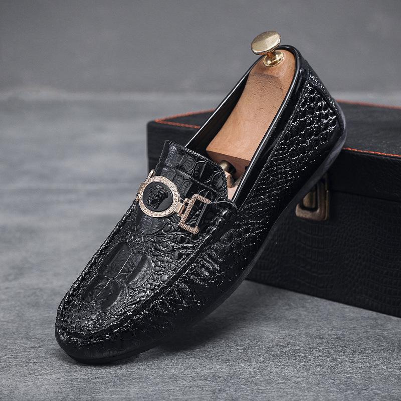 Doudou shoes men's 2024 new lazy men's shoes spring breathable trend British one-pedal men's casual leather shoes
