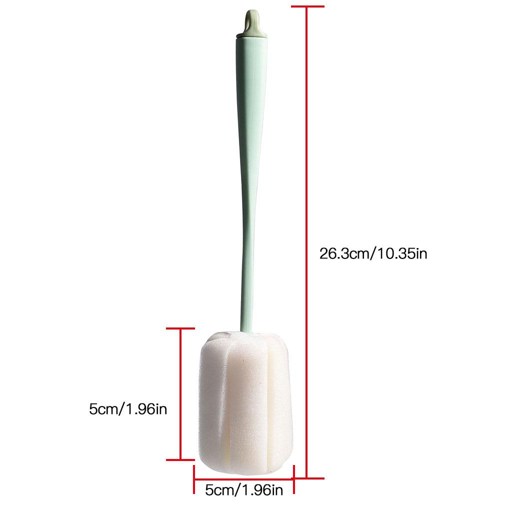 Sponge Cup Brush Long Handle Bottle Scrubber Kitchen Bottle Cleaning Tools Blue