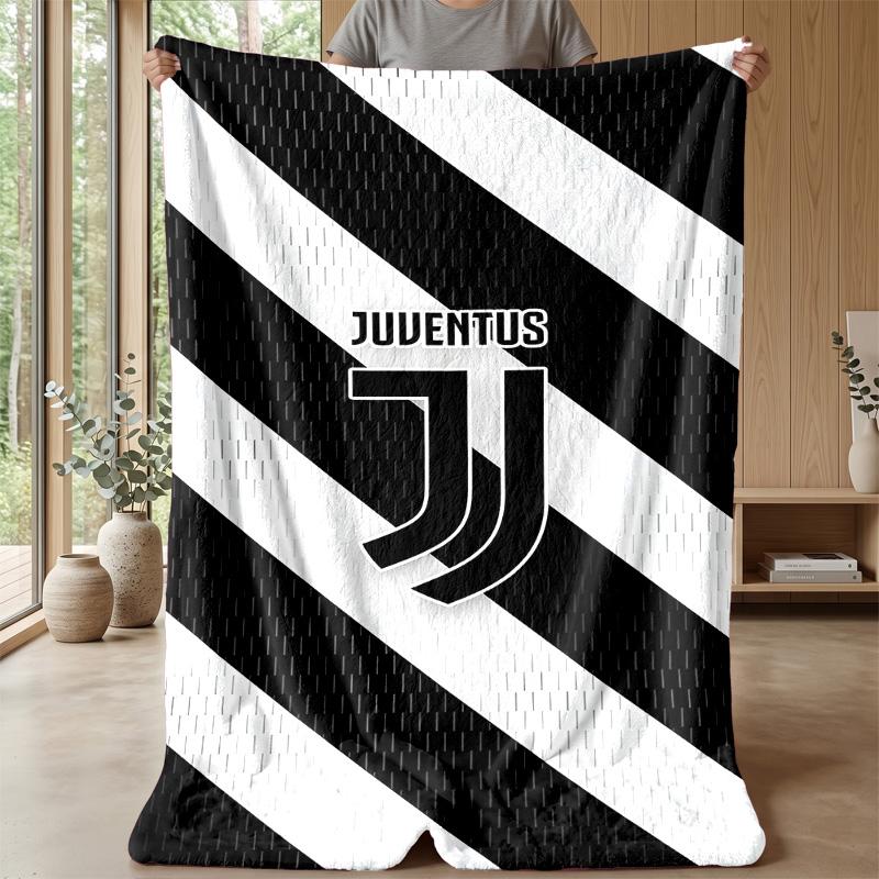 Coperta Tematica Juventus FC Morbida Coperta in Pile di Flanella Calda Leggera Coperta da Lancio per Casa Divano Letto