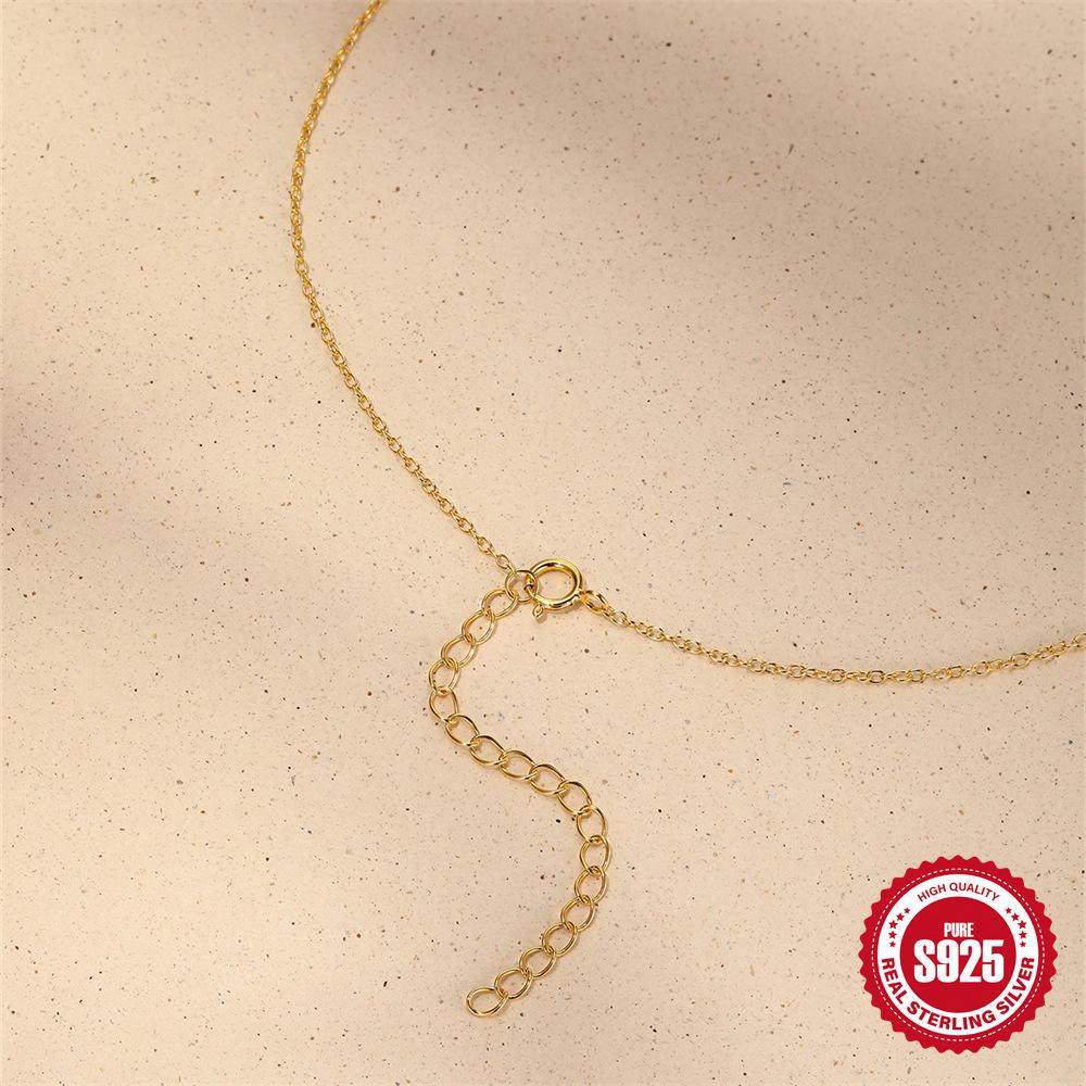 S925 Sterling Silver Gold-Plated Bracelet, Simple Plain Smooth Flower Four-Leaf Clover Bracelet, Women'S Temperament Bracelet.