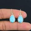 Natürliche Larimar-Edelstein-Ohrringe, massives 925er Sterlingsilber, handgefertigt, Tropfen-Ohrringe, Schmuck, Geschenk zum Valentinstag für die Liebe