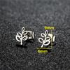 Tiny Star Moon Fashion Stud Earrings for Women Fashion Music Cross Leaf Cup Earings Stainless Steel Jewelry Pendientes Gift