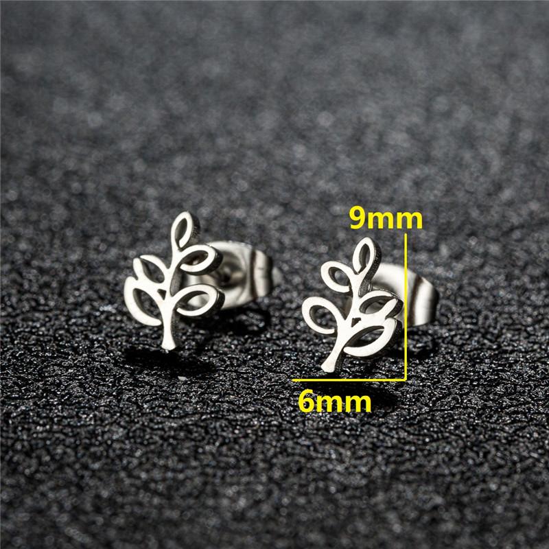 

Tiny Star Moon Fashion Stud Earrings for Women Fashion Music Cross Leaf Cup Earings Stainless Steel Jewelry Pendientes Gift Gold Color