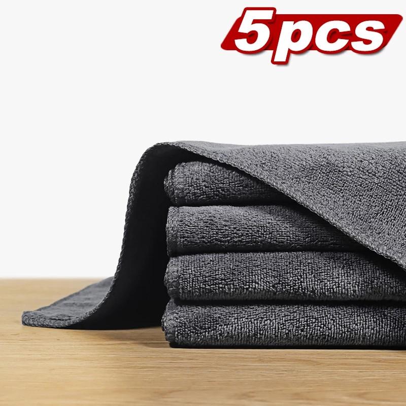 5pcs Microfibre Towel Cleaning Auto Car Care Blue Soft Cloth Washing Cloth Towel Home Car Cleaning Fiber Towel ABC