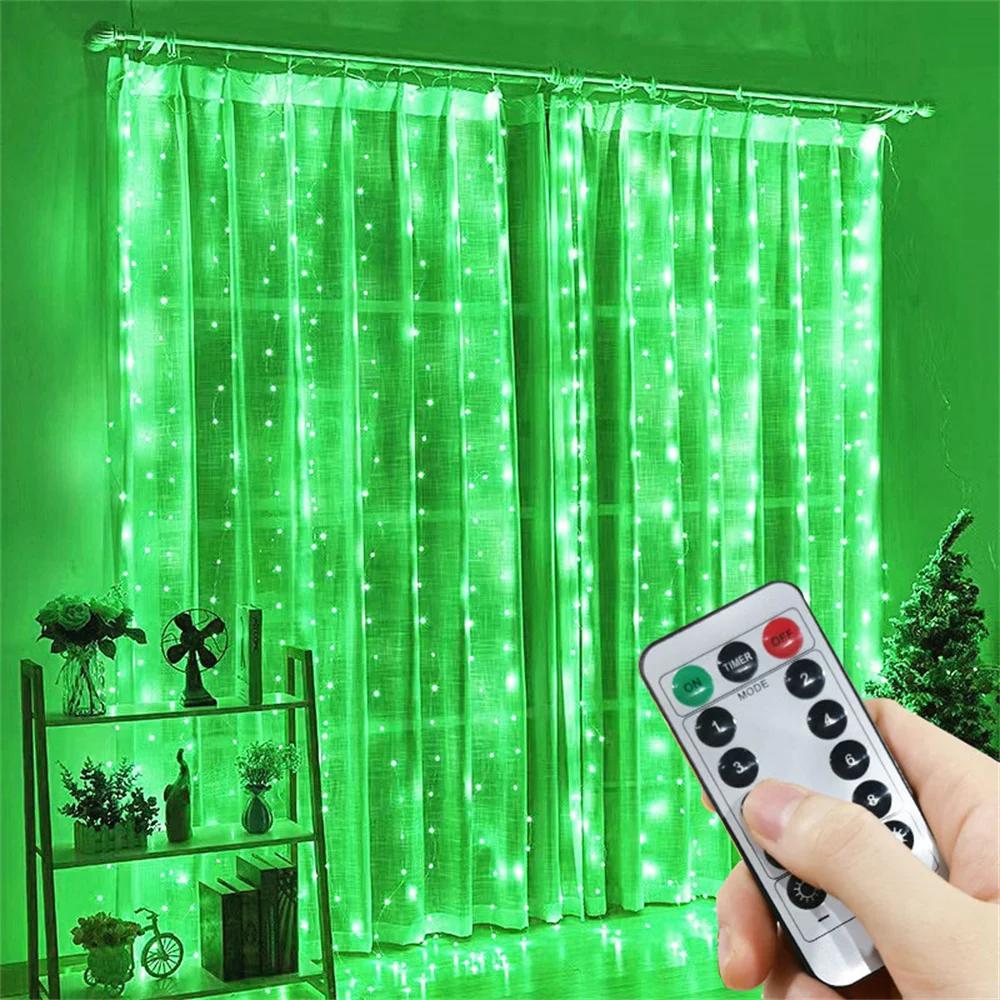 3/6M LED Curtain String Lights 8 Modes USB Powered LED Fairy Lights Room Halloween Valentine's Day Christmas Garden Decoration