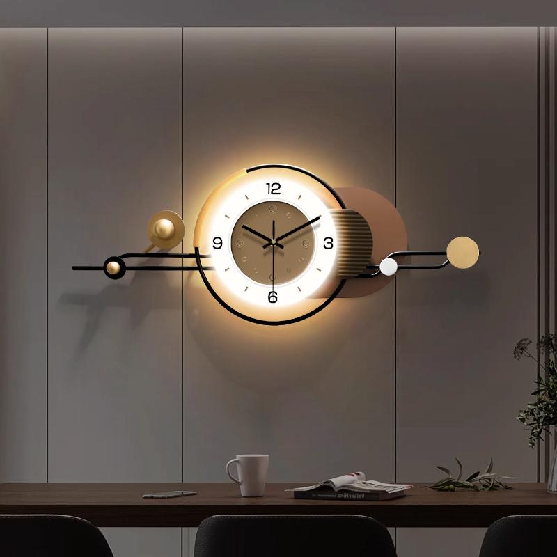 Minimalist Living Room Wall Clock LED Restaurant Number Clock Mural Watch Fashion Corridor Mute Quartz Clock Home Decor Items