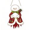 Rustic Style Christmas Hanging Ornaments 2D Flat Design Snowman Door Decoration  Home Wall