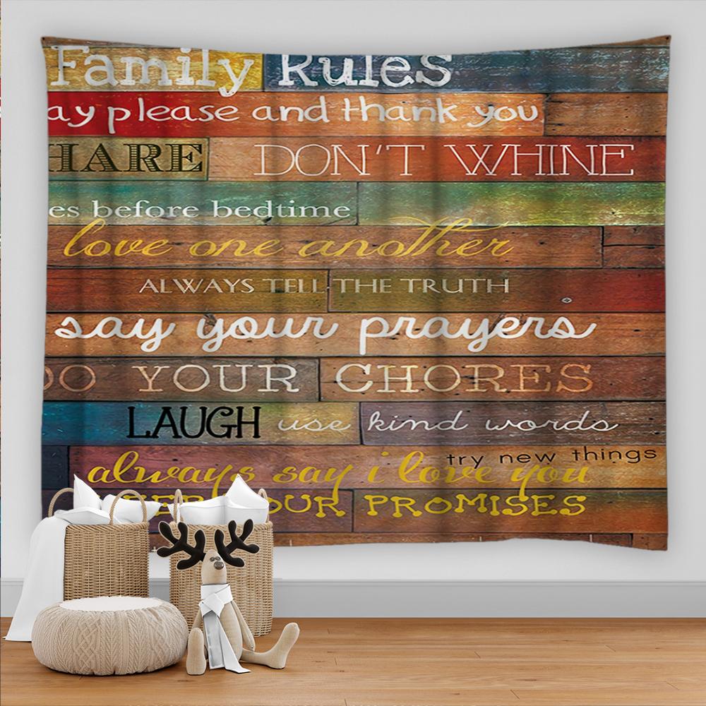 Ретро Стиль Word Art Деревянная Текстура Гобелен Настенный Психоделический Ковер Домашняя — фото 6