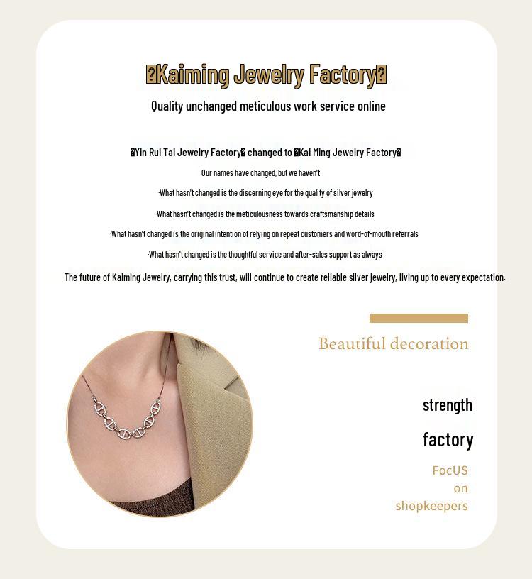 Korean Style S925 Sterling Silver Pig Nose Diamond Necklace for Women - Light Luxury, Versatile High-End Clavicle Chain Jewelry