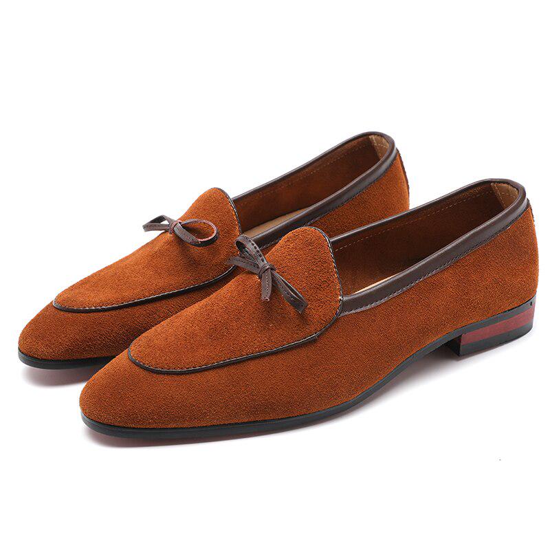 Semišové kožené mokasíny pro muže Mokasíny Módní obuv Pánské luxusní společenské boty Párty svatební obuv