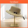 Classic Round Brim Weaving Hat With Elegant Embroidery And Adjustable Fit For Spring