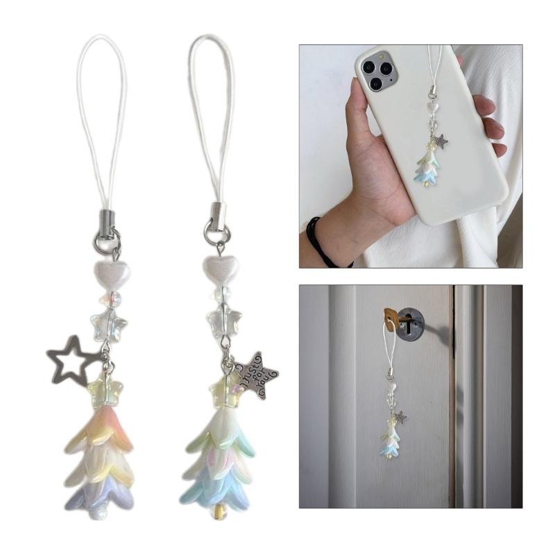 Phone Chains Unique Keyrings Christmas Tree Phone Charm Trendy Phone Pendant Straps Perfect Gift for Fashion Individuals