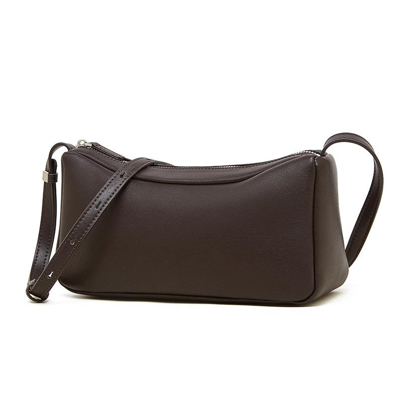 Leather Women's Bag Underarm Light One Shoulder Crossbody European Bag Small Fresh Versatile Mobile Phone Shopping Solid Color Soft Women's Bag