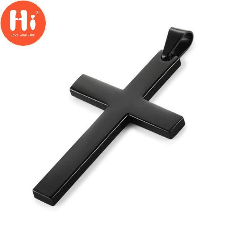 Hi Vintage Cross Pendant Necklace Stainless Steel Necklace New Design Black Chain Pendant Necklace Men