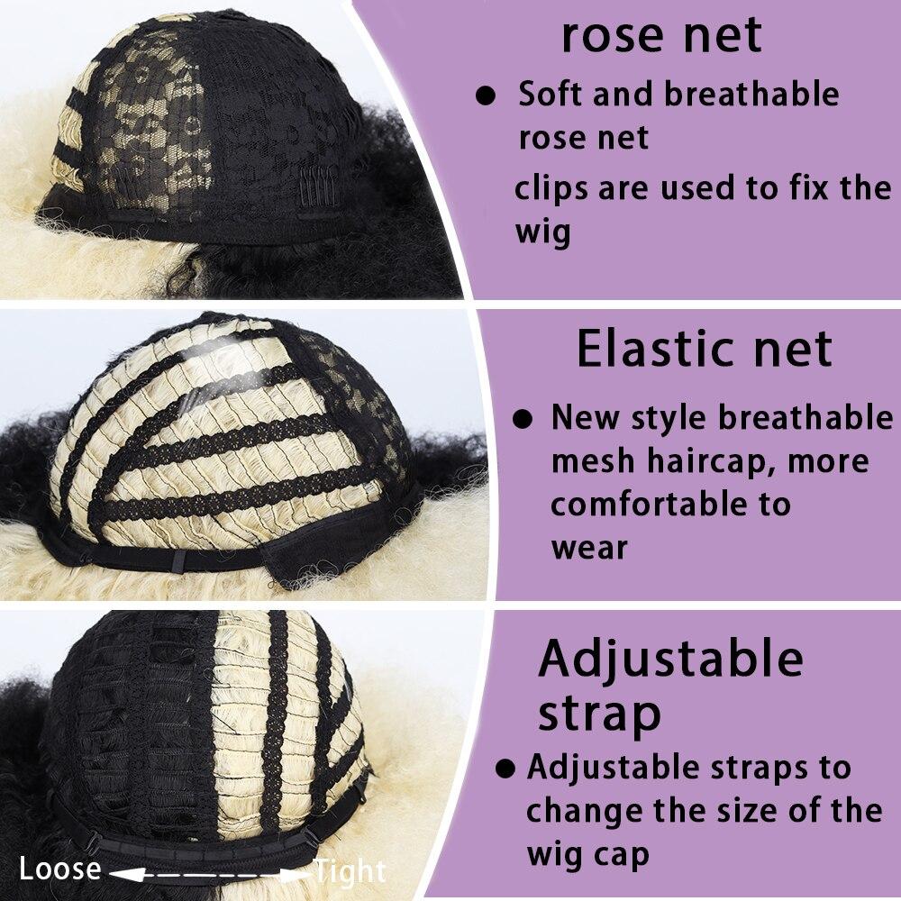 XINRAN Afro-Perücke für Damen, kurz, verworren, lockig, flauschig, Kunstfaser, kurz, halb schwarz, halb weiß, für den Alltag